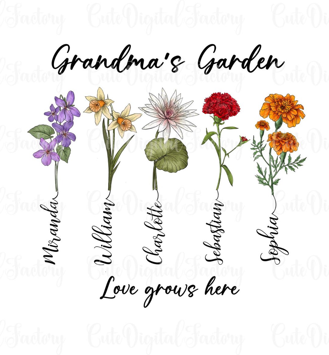 Personalized Grandma Garden Personalized Gift Digital Etsy