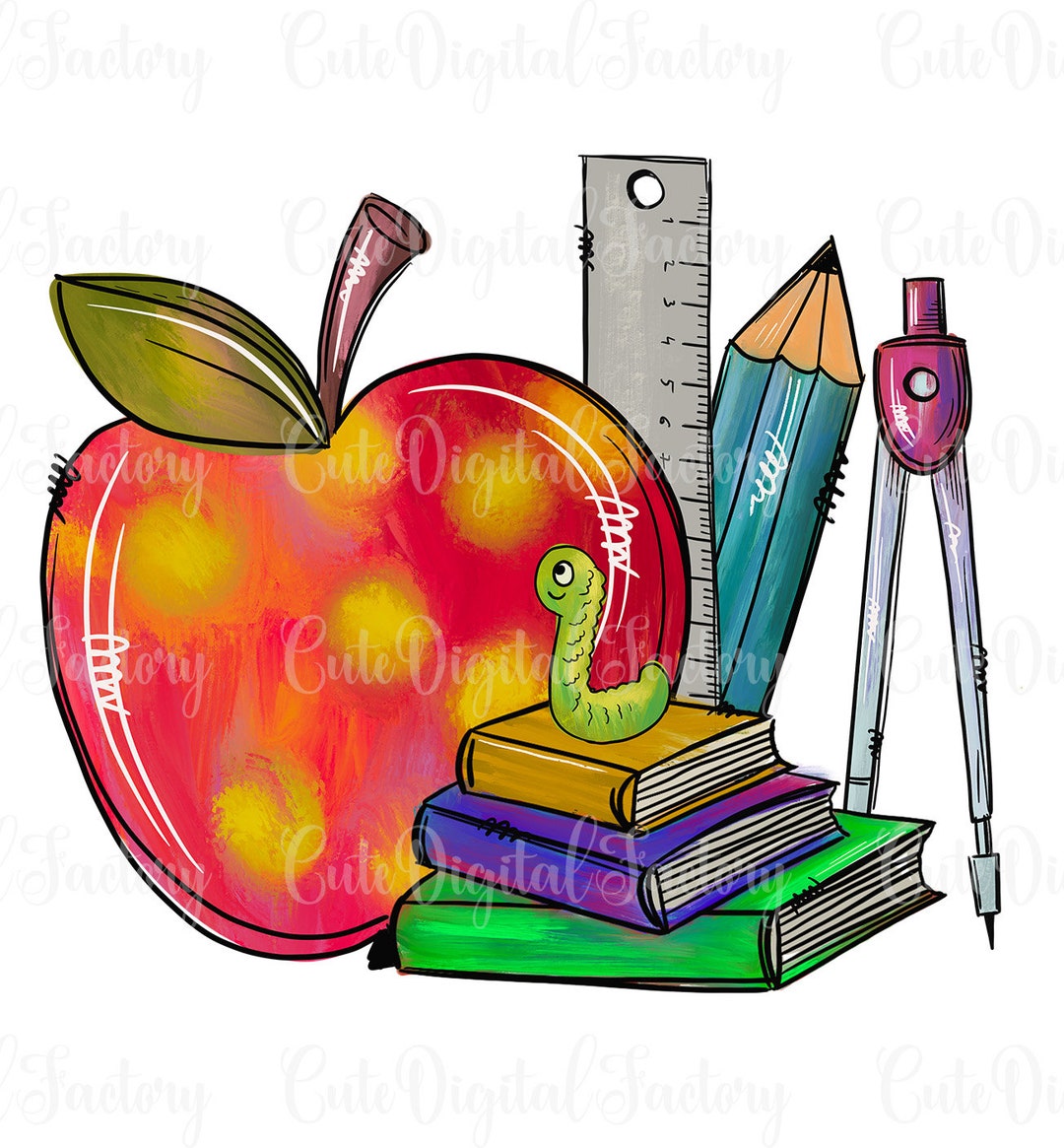 Back to School Apple Teacher Sublimation Design Teaching Etsy