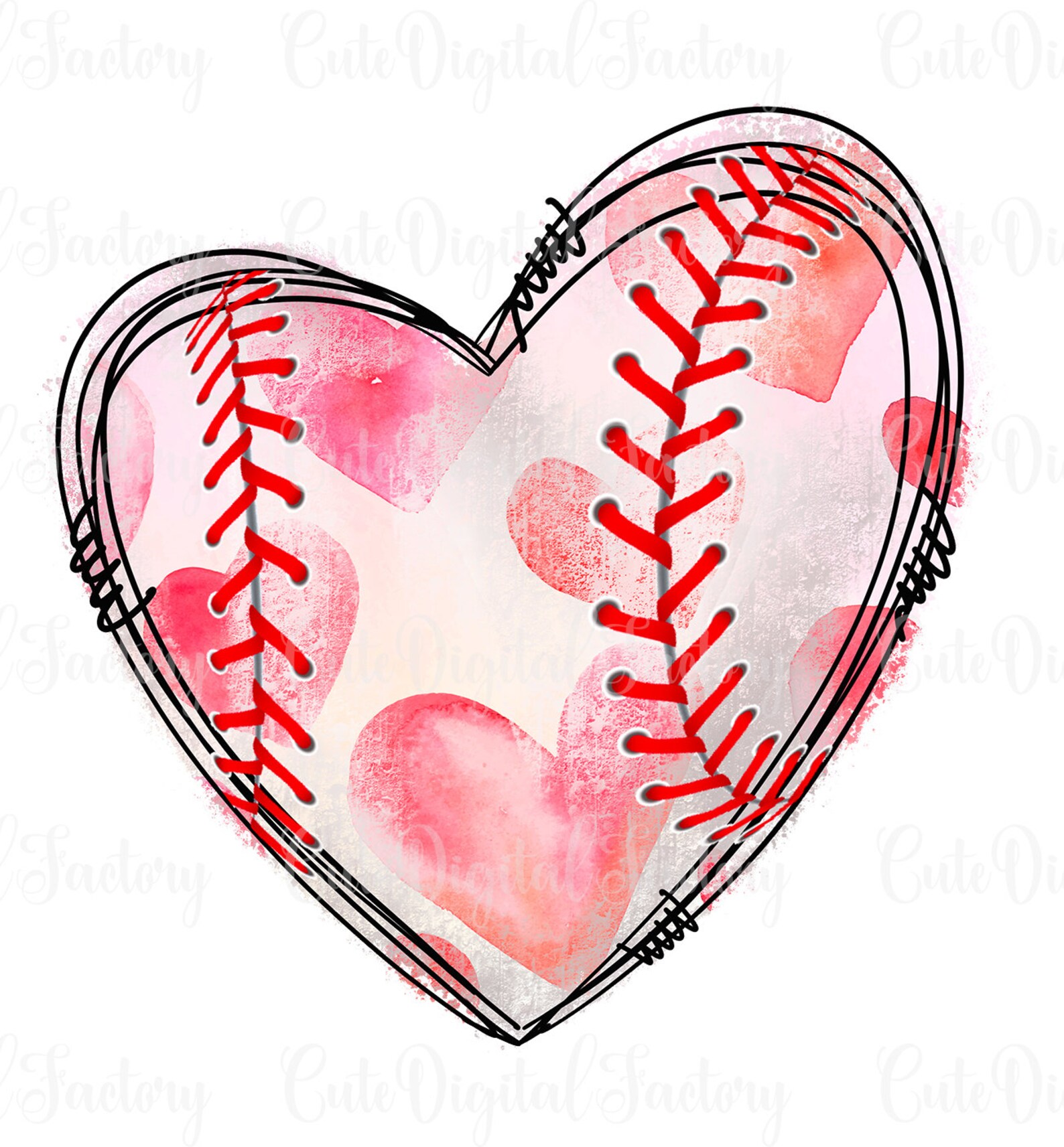 Baseball Heart Png Softball Heart Png Heart Baseball Png Etsy