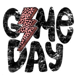 Game Day Lightning Bolt PNG: Sublimation Design (Digital Download)