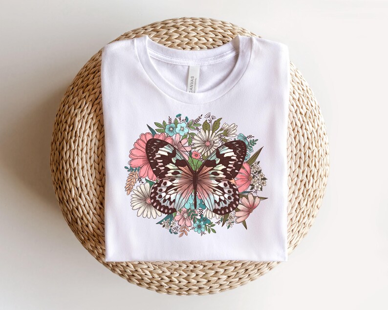 Mariposa floral bohemia PNG: Diseño de sublimación de verano (descarga digital) imagen 3