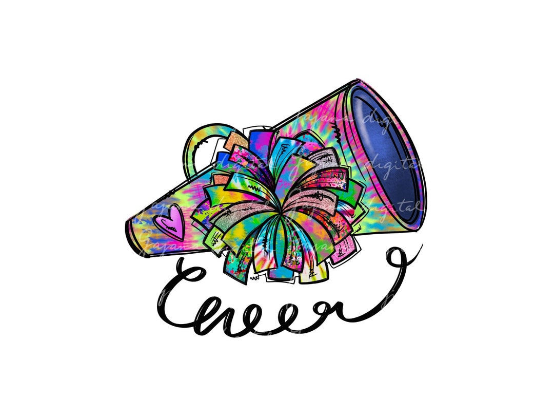 Cheer Megaphone and Pom Pom PNG Digital Download for - Etsy