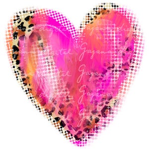 Pink Leopard Heart PNG: Valentine&#39;s Day Design (Digital Download)