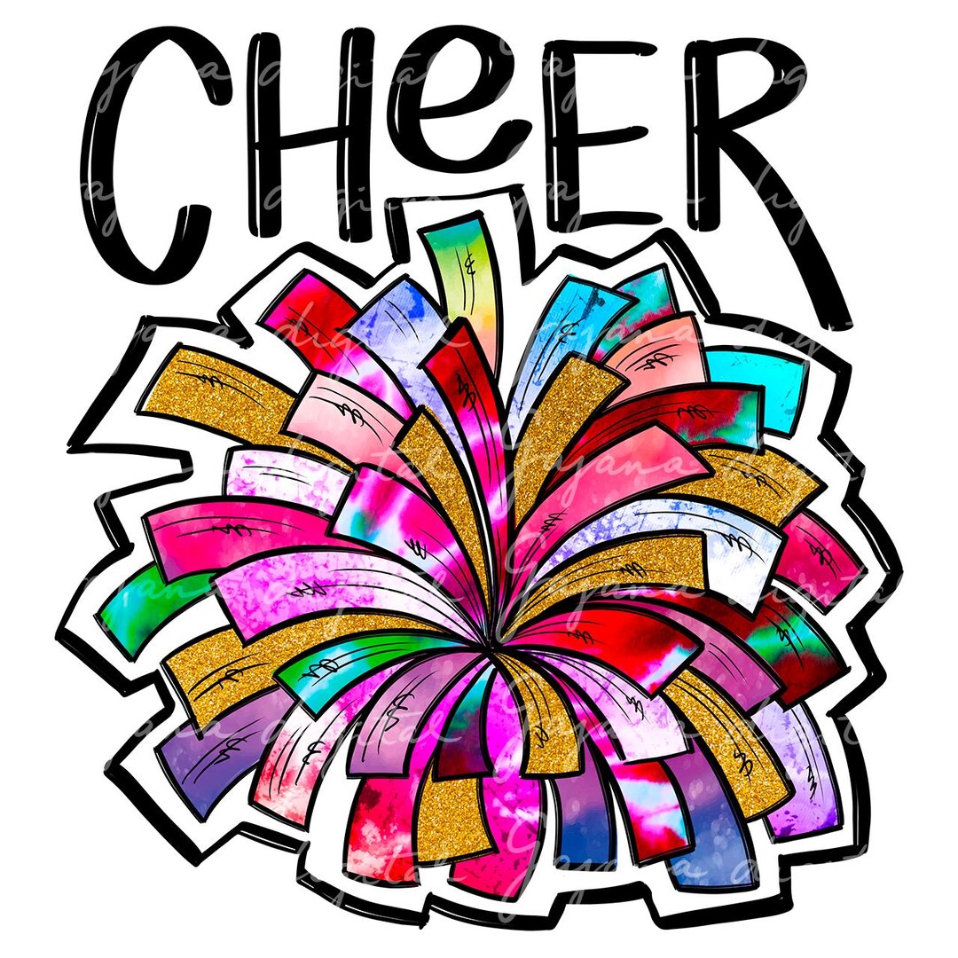 Cheer PNG Design, Pom Pom PNG, Cheerleading PNG, Instant Download ...