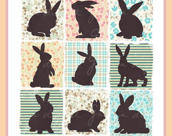 Vintage Rabbits PNG, Funny Rabbit Sublimation PNG, Gifts for Mom, Digital Download, Farm Life Design, Daisy pattern, Retro Bunny design