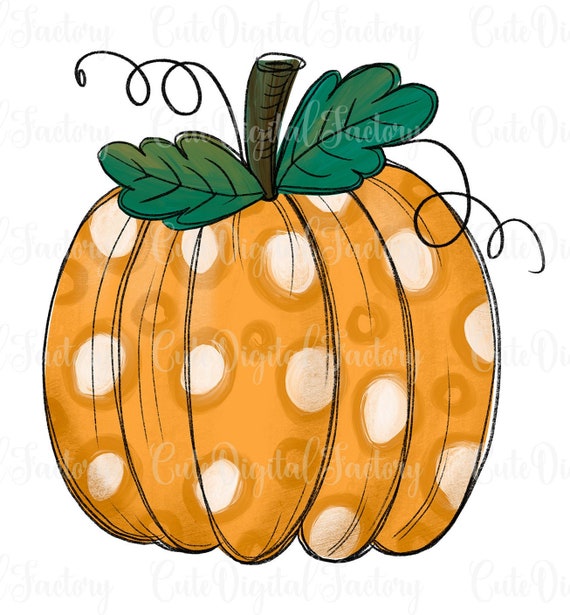 Painted Pumpkin Orange Sublimation PNG Design/ Hand Drawn/ Oil | Etsy