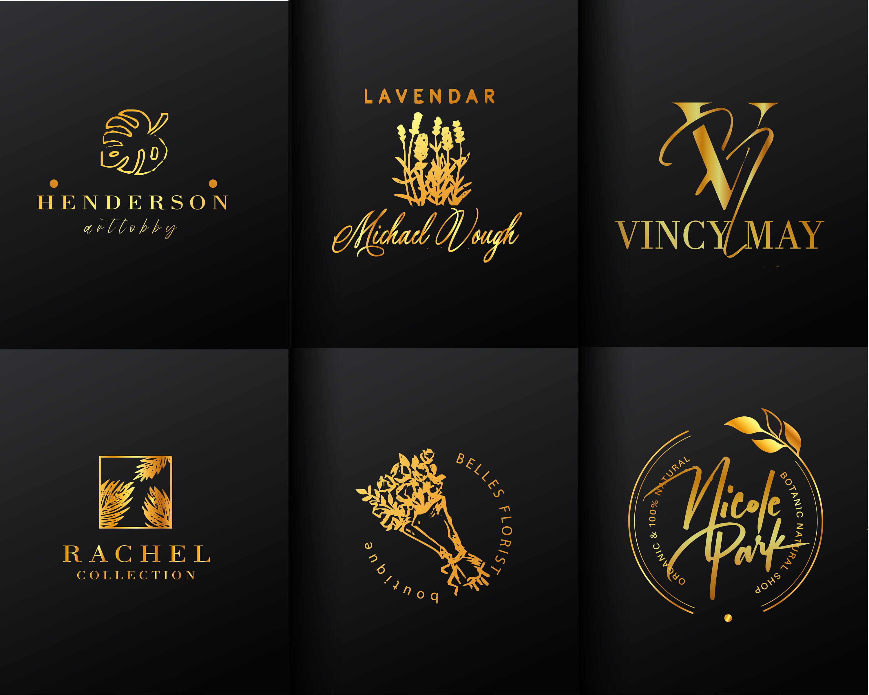 Custom Logo Design for Business Luxury Monogram Logo Modern Gold Luxury Logo  Initials Brand Name Logo Business Logo Custom Unique Logo 