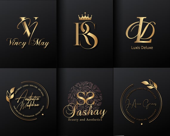 Buy Luxury Logo Design Custom for Business Black and Gold Initial ...
