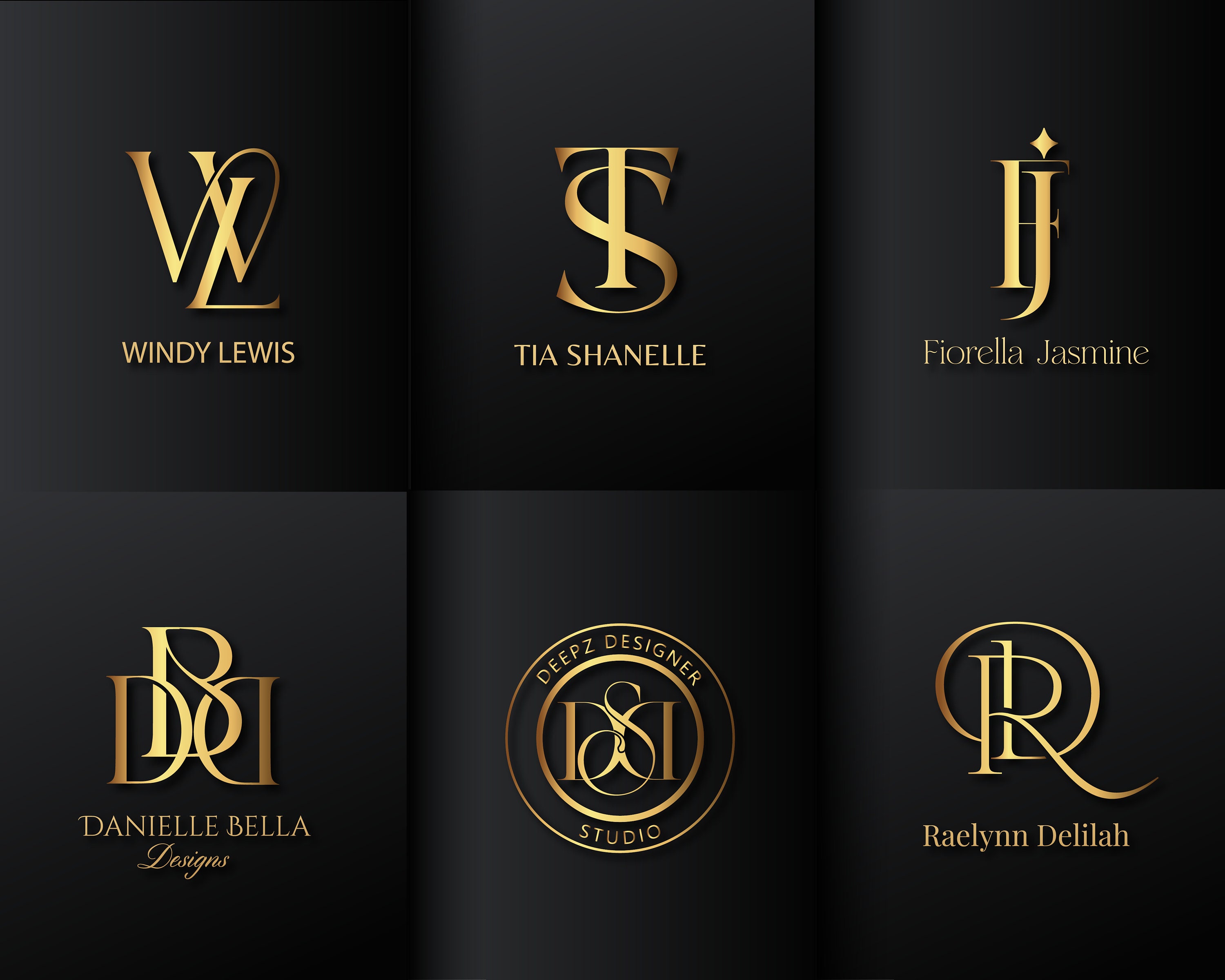 Custom Logo Design for Business Luxury Monogram Logo Modern Gold