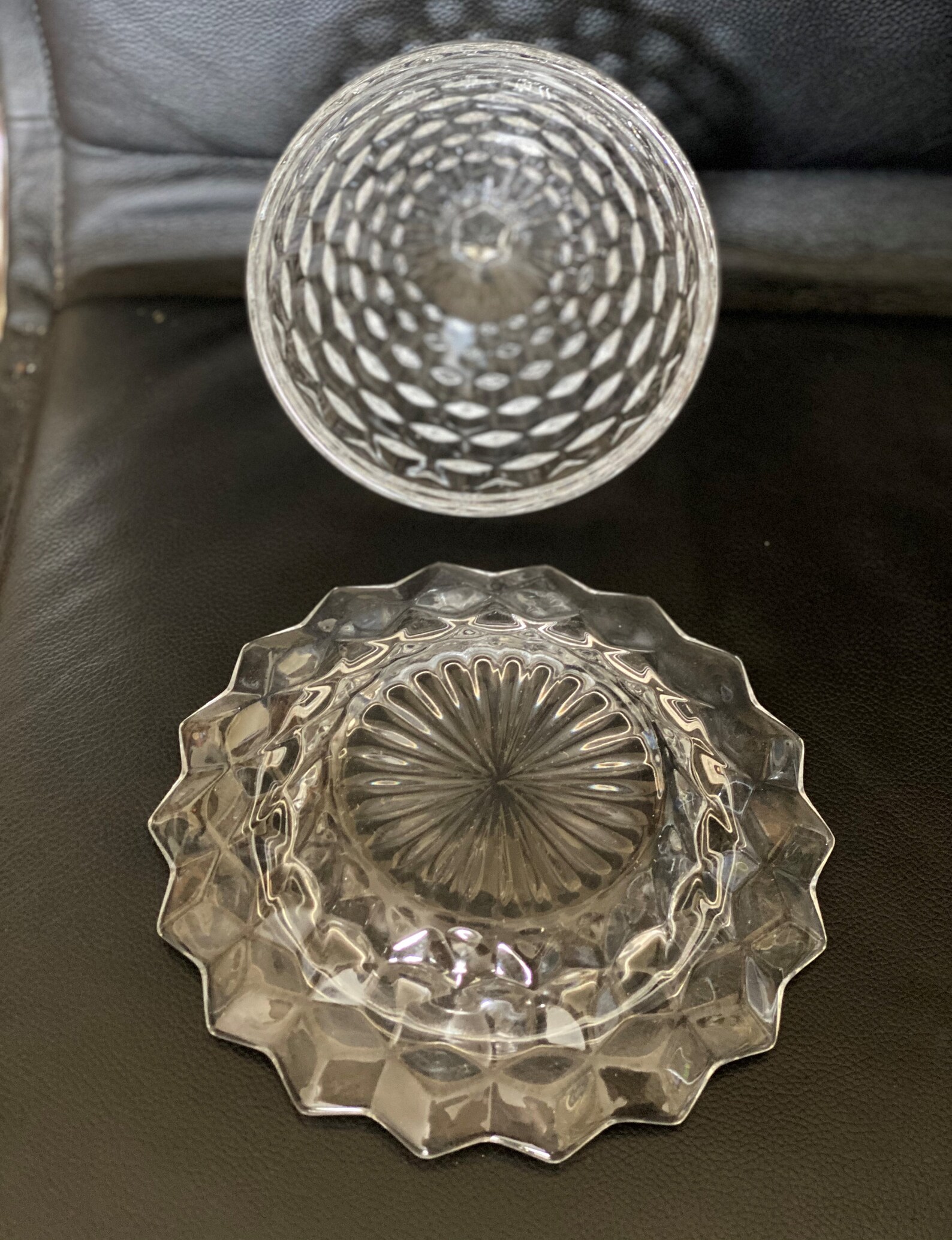 Round Covered Butter Dish, American Clear, Stem 2056 by FOSTORIA Etsy