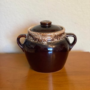 Vintage Deep Brown Drip Bean Pot/Cookie