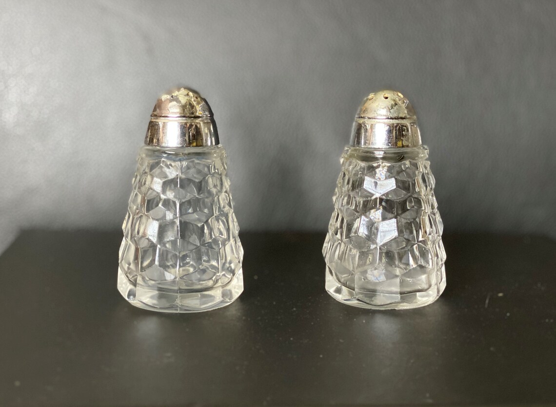 Vintage Salt and Pepper Shaker Set w/Metal Lids American Etsy