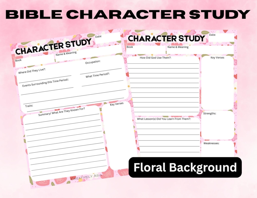Bible Character Study Printable Worksheet - Etsy