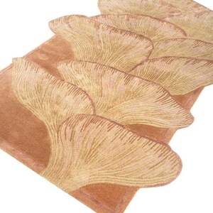 Hand-Tufted Wool Rug: Terracotta & Beige, Modern Irregular Design image 5