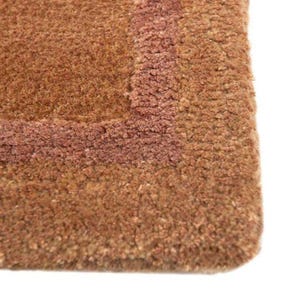 Hand-Tufted Wool Rug: Terracotta & Beige, Modern Irregular Design image 6