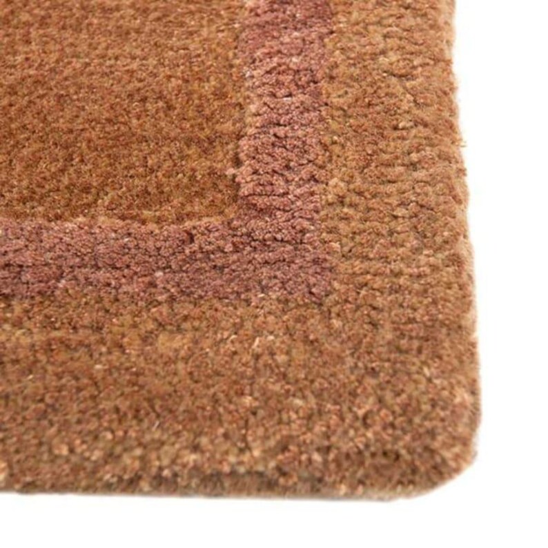 Hand-Tufted Wool Rug: Terracotta & Beige, Modern Irregular Design image 6