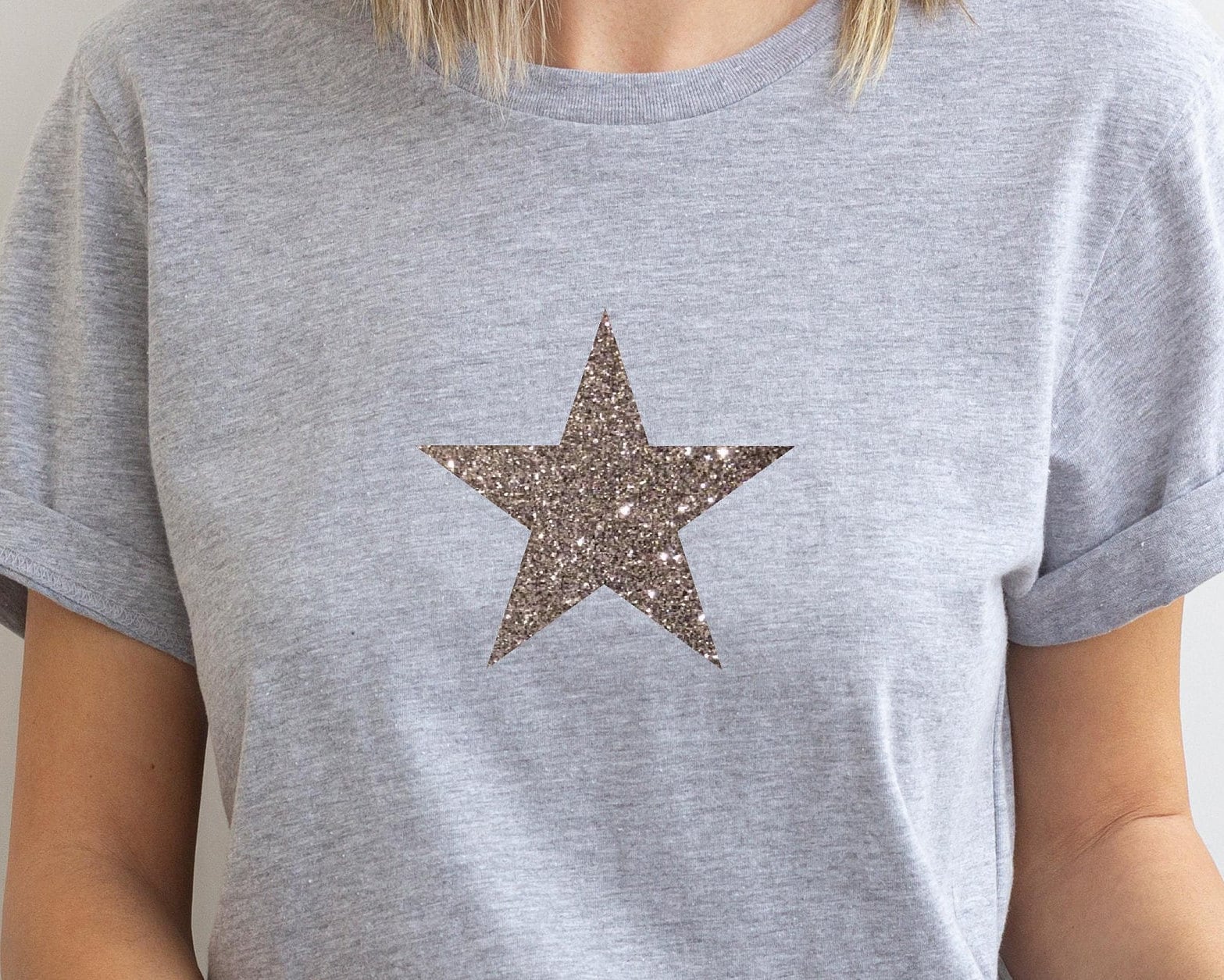 Silver Glitter Star T-shirt: Soft Cotton Unisex Tee - Etsy