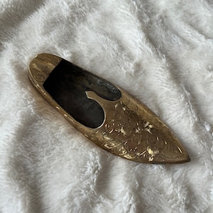Vintage ashtray shoe in brass