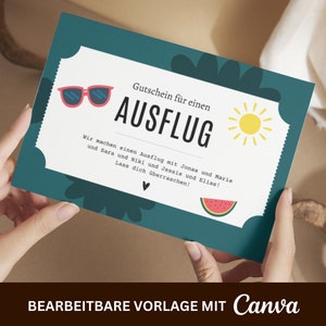 Voucher de viagem personalizado • Modelo para impressão • Vale presente • A6 • Presente de aniversário
