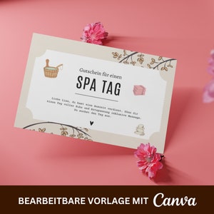 Bon personnalisé pour une journée spa • Modèle à imprimer • Chèque cadeau • A6 • Offrez la détente