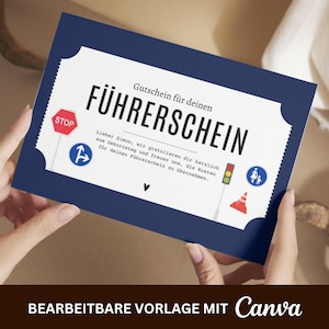 Personalisierter Gutschein für den Führerschein • Vorlage zum Ausdrucken • Geschenkgutschein • A6 • Geburtstagsgeschenk 18. • Fahrunterricht
