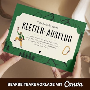 Personalisierter Gutschein für einen Kletterausflug • Karte zum Ausdrucken • Geschenkgutschein • A6 • Geburtstagsgeschenk • Freeclimbing