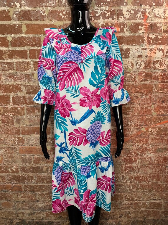 Vintage Hilo Hattie Tropical Hawaiian Print Dress | … - Gem