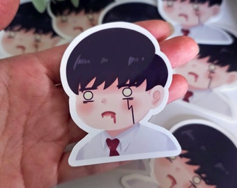Mashle / Info Overload / Shocked Mash / Chibi Sticker / Mushroom Head / Stationery / Anime Sticker / Laptop & Water Bottle Decor