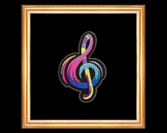 Treble clef  musical note,embroidered patch