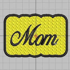 Gelbe Mama digitale Stickdatei, Stickdatei, Gelb und Schwarz Stickdatei, Stickdatei