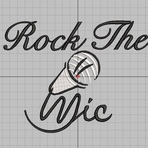 Rock the mic, karaoke embroidery design, machine embroidery file, microphone design