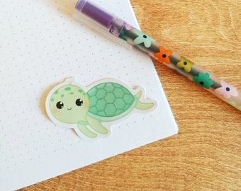 Sea turtle sticker, animal stickers, under the sea stickers, cute vinyl sticker, Waterproof sticker for waterbottle, penpal gifts