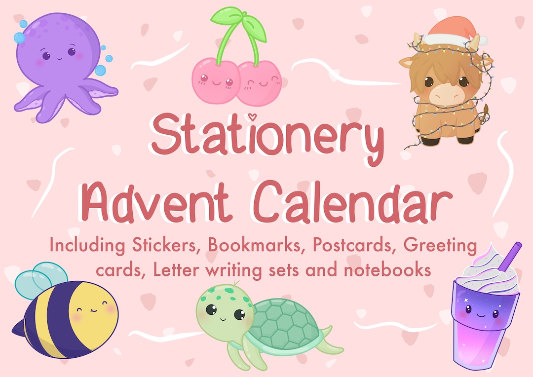 Stationery Advent Calendar Christmas Advent Calendar Sticker Etsy UK