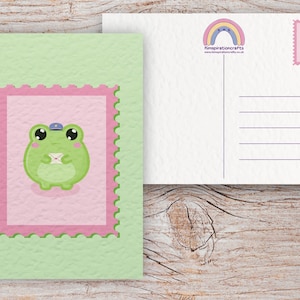 Frog postcards, Recycled greeting cards, happy mail postcard, cute postcard prints, A6 Postcard, frog stationery, frog lover gifts