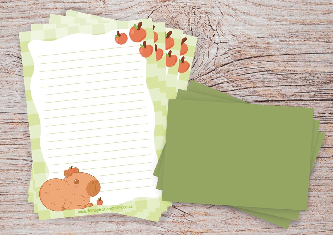 Capybara Stationery Set, Cute Writing Paper, Letter Writing Set A5 ...