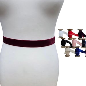 Stretch Velvet Fashion Belt, Beautiful Colours 25mm wide