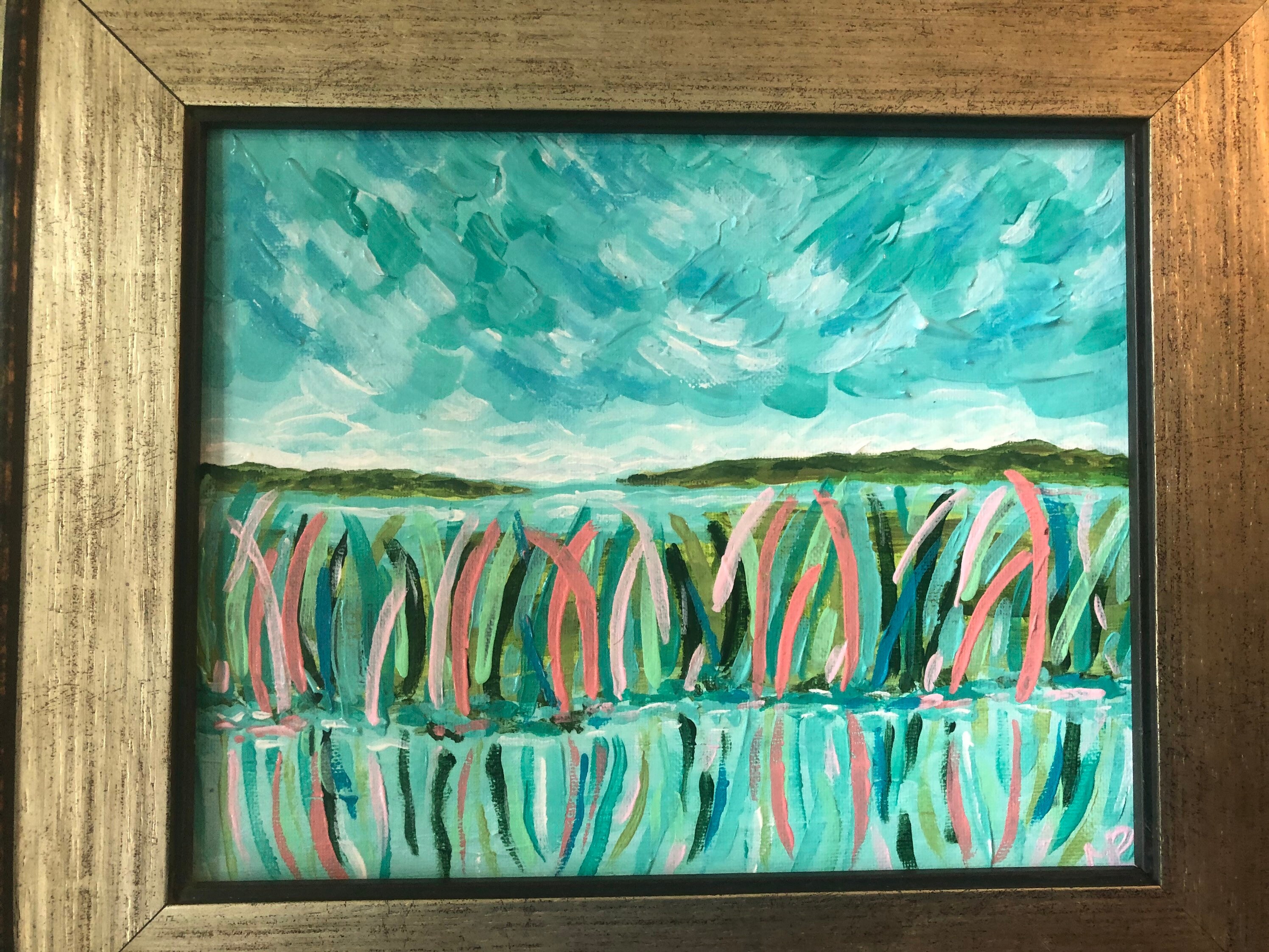 Great grasses in the marsh landscape painting Etsy