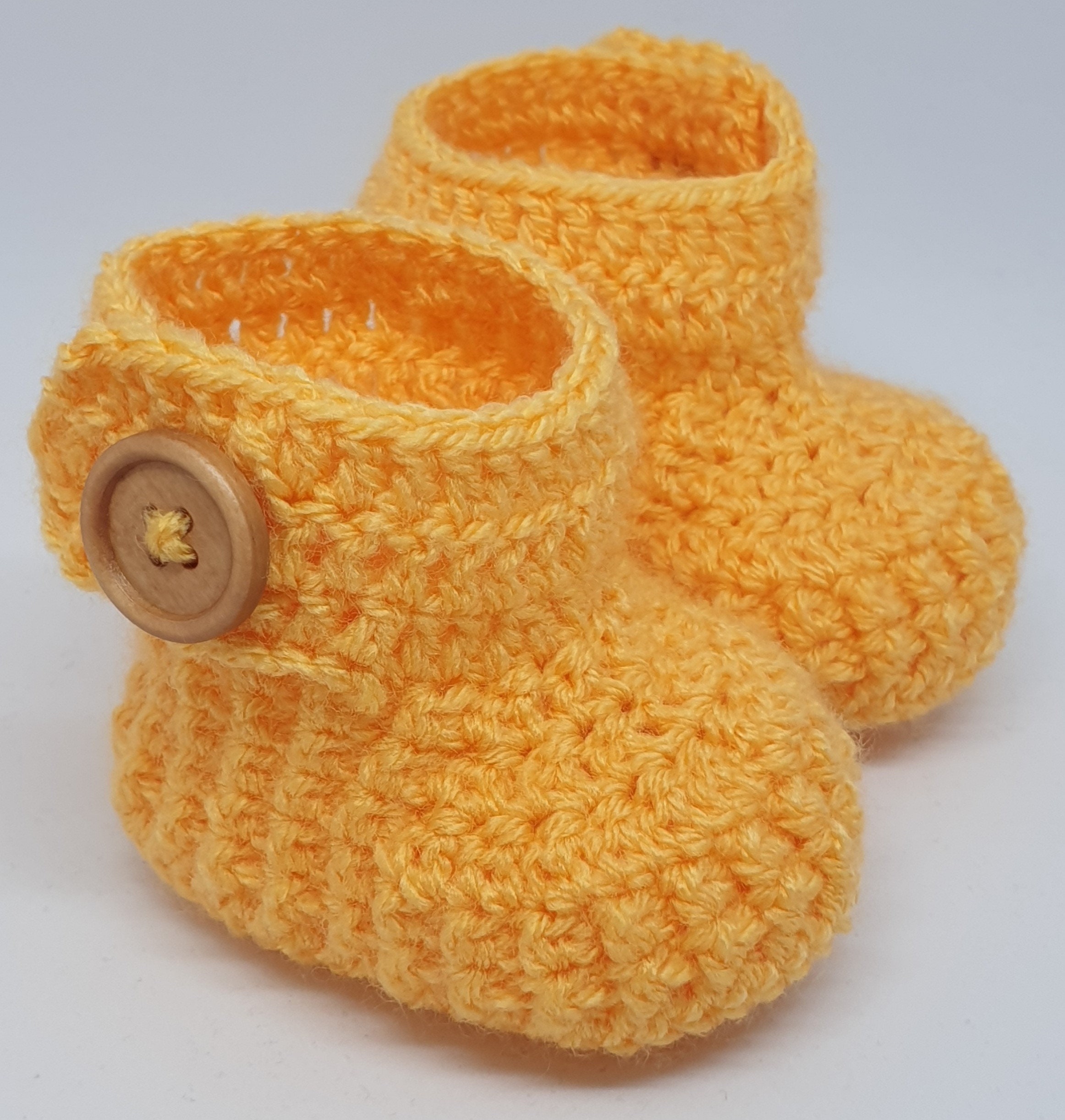 Crochet baby booties yellow booties handmade baby footwear Etsy