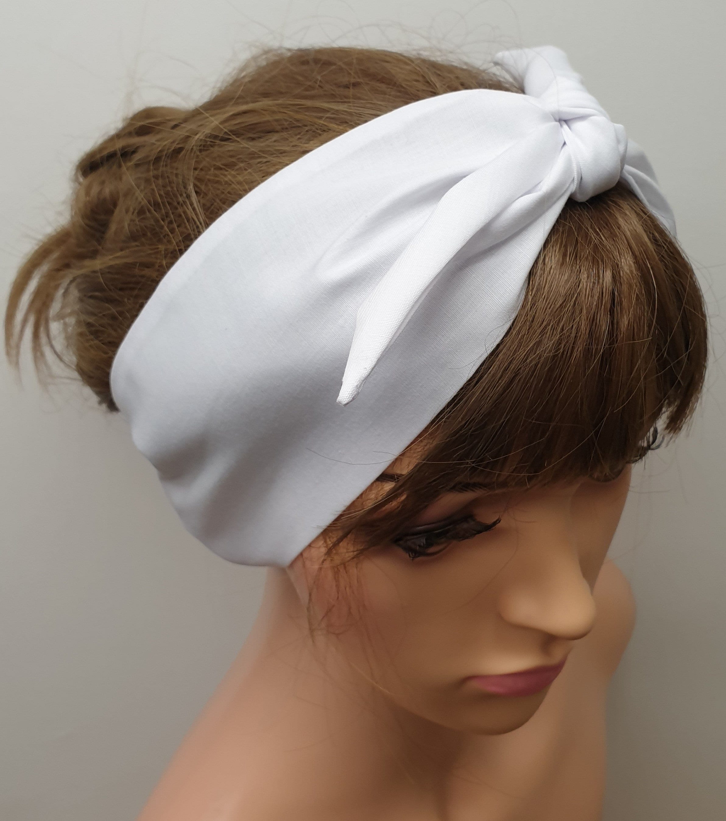 White headband self tie headscarf retro tie up bandanna Etsy