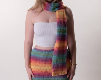 Knit Scarf | Sunset Collection | Rainbow, Multi Coloured