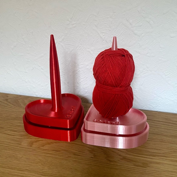 Spinning Yarn Holder Tool Unique 3D Printed Gift for Knitters and Crocheters | Heart