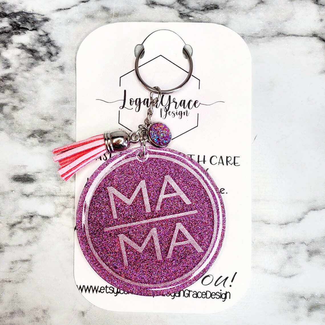 MAMA Keychain purse charm Etsy