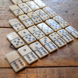 UNIQUE Medieval Bone Domino Set (Double six), SCA, Creative Anachronism