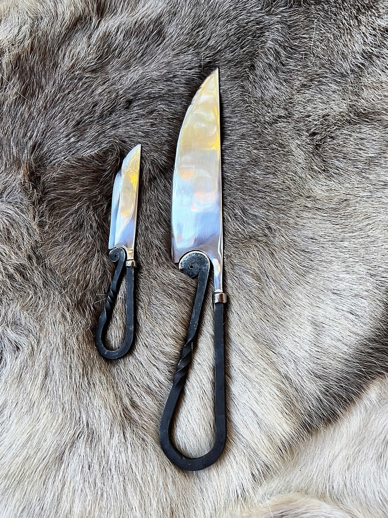 Hand Forged Serving set, Viking Silverware, Medieval, SCA, Creative Anachronism image 2