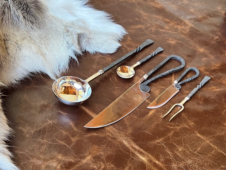Hand Serving Set Viking Silverware Medieval SCA Etsy