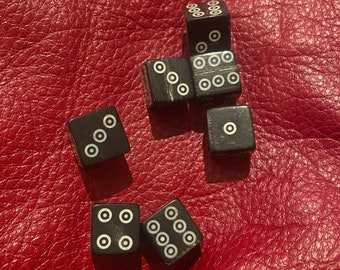 RESERVED for Sharon- 1 sets of Medieval Horn Dice Set (qty 6) - Viking Spots Black D6 set for Gaming, SCA, Creative Anachronism