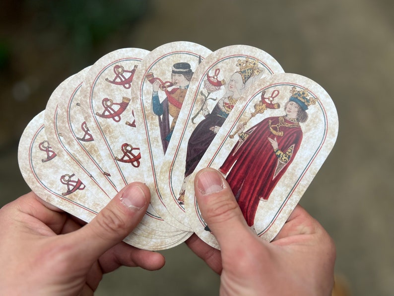 The Cloisters, Historically Accurate size Flemish Hunting Card Set, Playing cards, Medieval, 1475-1480 SCA, Creative Anachronism image 1