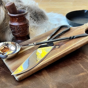 Hand Forged Serving set, Viking Silverware, Medieval, SCA, Creative Anachronism