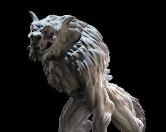 Werewolf | 28mm and 32mm Scale | Premium 3D Printed Fantasy Tabletop Miniature for Gaming |