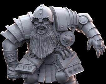 Zombie Dwarf Miniatura / Escala de 28 mm y 32 mm / Across the Realms